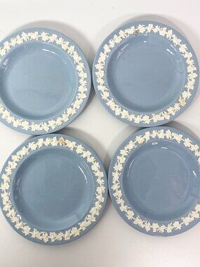 Wedgwood  Etruria &Barlaston Queensware Blue 6" inches 1950 side plates-Set of 4